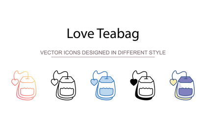 Love Teabag icon design with white background stock illustration