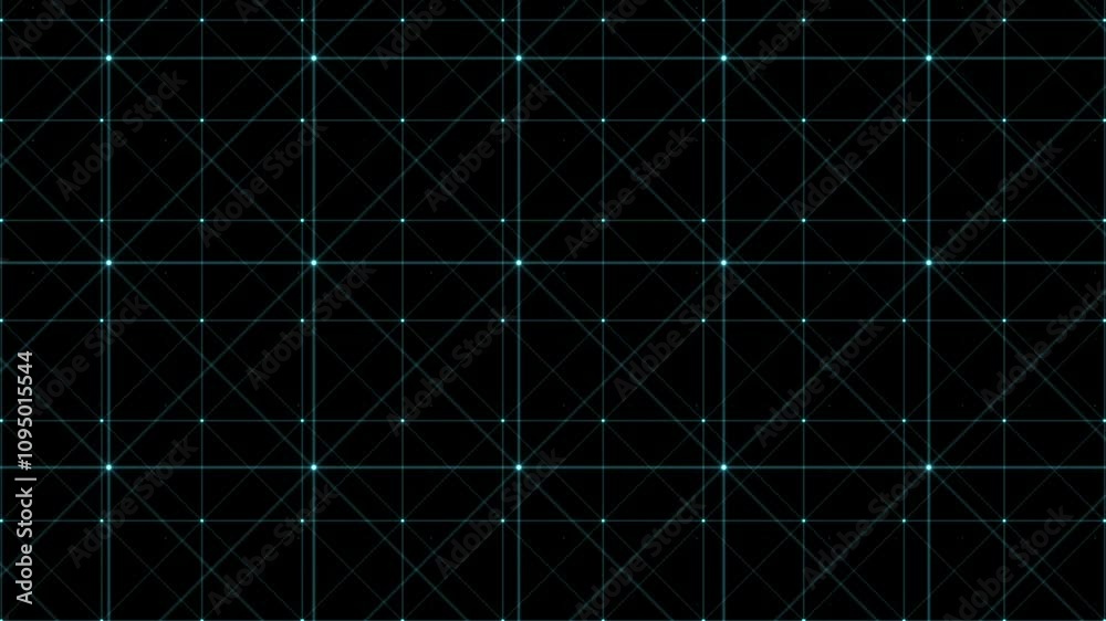 Poster Glowing matrix web futuristic neon glowing light checkered abstract animation background