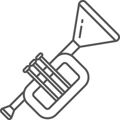 Trumpet line icon. Brass instrument. Music orchestra
