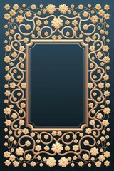Floral frame design. Elegant ornate frame; perfect for invitations, cards, or elegant backgrounds.  Symbolizes beauty and classic style.