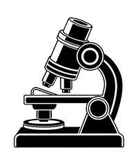 Microscope silhouette black logo vector illustration