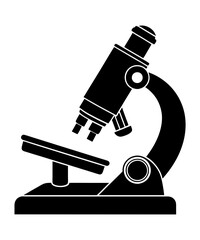Microscope silhouette black logo vector illustration