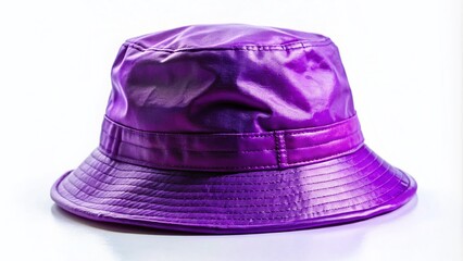 Fototapeta premium Isolated Purple Bucket Hat on White Background Captured with Tilt-Shift Photography for Fashion and Accessories Enthusiasts