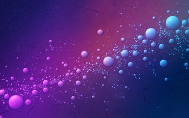 Cosmic bubblescape. Vibrant purple and blue spheres; cosmic dust; abstract art evoking feelings of wonder and vastness.