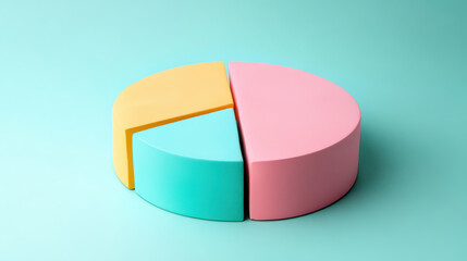 Obraz premium Colorful pie chart representing market share distribution