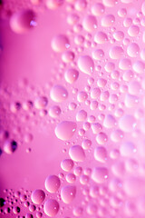 Water Condensation Small Bubbles Moisture on a Glass Pink Window Close up