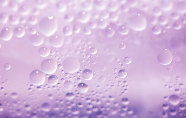 Water Condensation Small Bubbles Moisture on a Glass Pink Window Close up