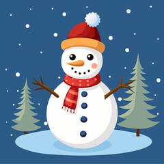 Snowman in Vector: The perfect element for your winter art project.

