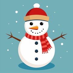 Create a magical atmosphere with our unique snowman vector illustration.
