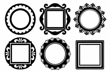 Elegant Logo Frame Vector Design with Decorative Borders for Branding

