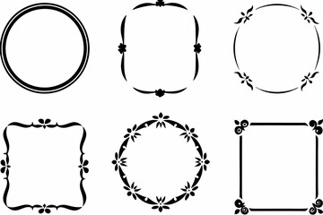 Elegant Logo Frame Vector Design with Decorative Borders for Branding

