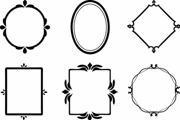 Elegant Logo Frame Vector Design with Decorative Borders for Branding

