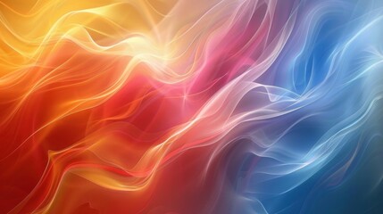 Obraz premium A vibrant abstract design featuring flowing colors of red, orange, pink, and blue.