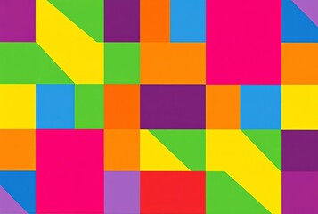 Bold color blocks forming a geometric pattern Energetic and play