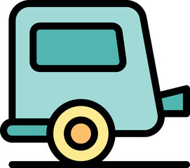 Light green caravan trailer parked, ready for a journey, symbolizing wanderlust and outdoor lifestyle