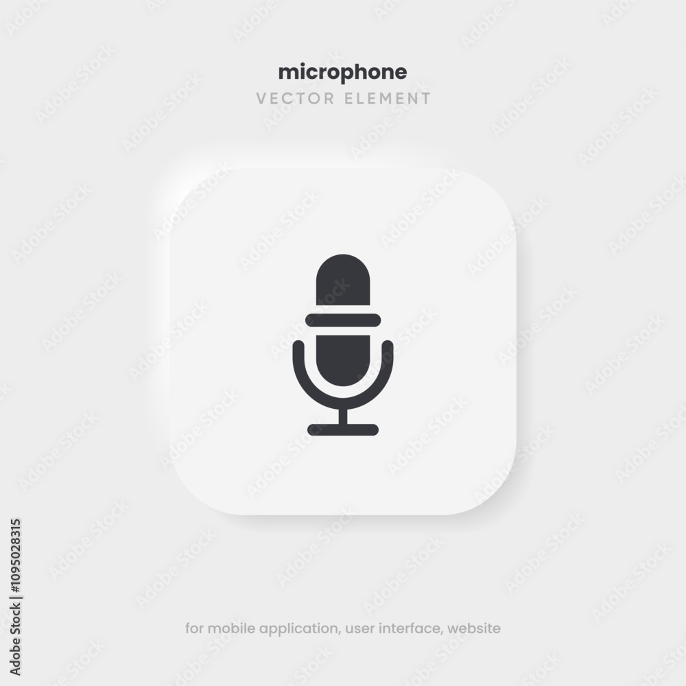 Fototapete podcast, broadcast, webcast icon. voicemail sign. voice chat icon. recording symbol. mute icon. 3d p