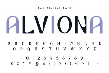 Alviona Stylish alphabet typeface display font vector and Beautiful luxury typography Font