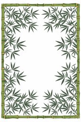 Naklejka premium Bamboo frame border. Elegant bamboo border design, ideal for invitations, cards, or serene backgrounds. Symbolizes peace and tranquility.