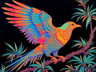 Obraz premium bird on a black background