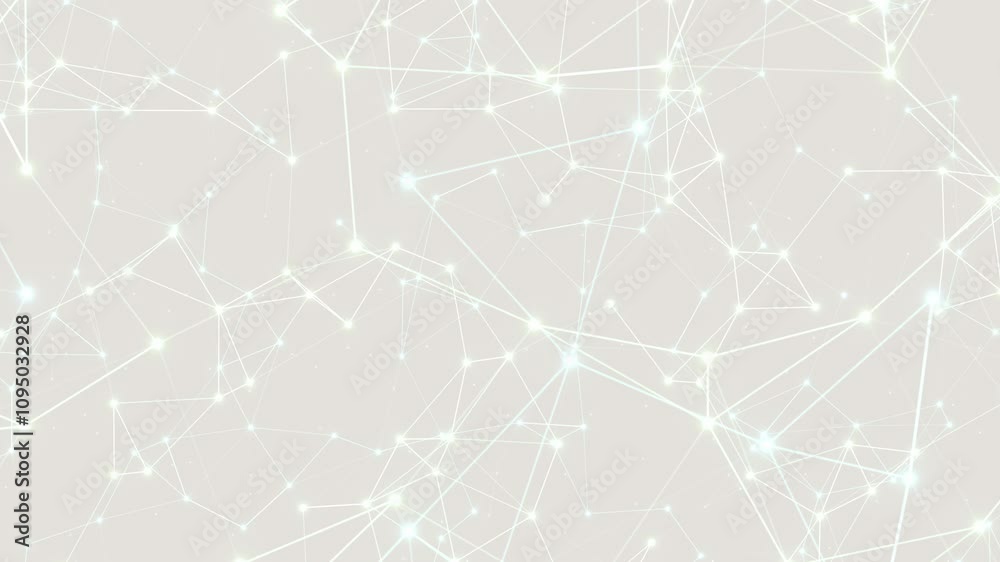 Poster Beige white connection web abstract glowing geometric network background animation