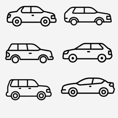 set of cars icon silhouette vector illustration