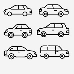 set of cars icon silhouette vector illustration