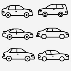 set of cars icon silhouette vector illustration