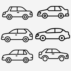 set of cars icon silhouette vector illustration