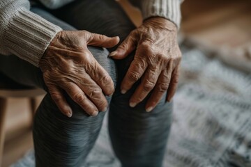 Healthcare angle knee pain captured in detail