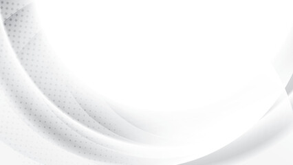 Abstract white and gray color, modern design stripes background with curve lines and dot pattern. Vector illustration.