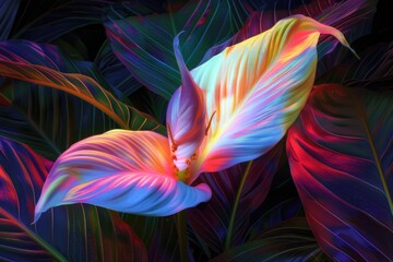 Fototapeta premium Detailed view of a blooming flower growing on its stem