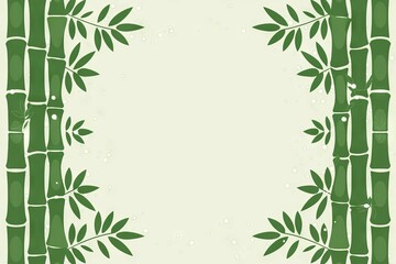 Naklejka premium Bamboo frame background. Serene bamboo border; evokes peace, nature, and tranquility. Ideal for spa, wellness, or Asian-themed designs.