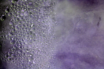 Water Condensation Small Bubbles Moisture on a Glass Window Close up