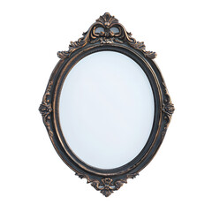 antique mirror frame isolated on a transparent background