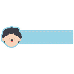 Cute Label Name Tag. Cute children with label name cartoon hand drawn style.