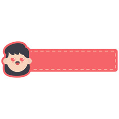 Cute Label Name Tag. Cute children with label name cartoon hand drawn style.