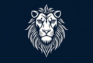 A stylized representation of a majestic lion with intricate patt