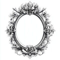 Ornate vintage frame design with floral details, suitable for displaying artwork or photos.