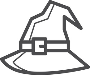 Wizard hat line icon. Ancient witch cap