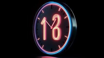 A digital countdown clock glowing brightly in the dark