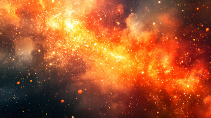 Fototapeta premium Mystical space nebula wallpaper with swirling cosmic dust and distant galaxies