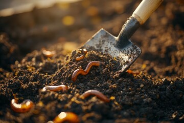 Gardening Soil Worms Shovel Agriculture Earth Nature Spring Farming Compost Outdoors Dirt Planting