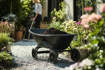 Gardening Wheelbarrow Soil Garden Tools Outdoor Work Landscaping