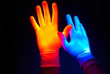 Thermochromic Gloves Change color based on hand temperature indi