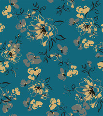 botanical floral vector seamless pattern with roses herbs and leaves big set background with flowers