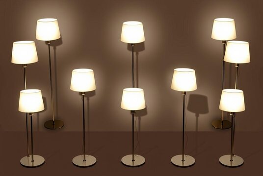 Ten Floor Lamps Ten floor lamps in a decagonal arrangement casti