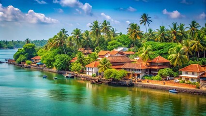 Obraz premium Minimalist Photography of Thalassery Town: Capturing Serenity in Architecture, Nature, and Coastal Views for a Unique Perspective on Southern Indian Life and Culture