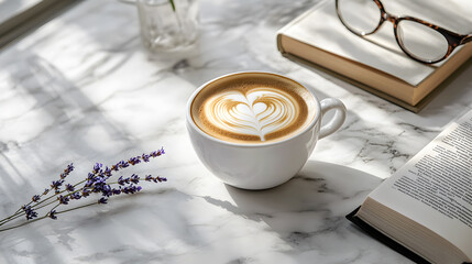 cup of coffee and book