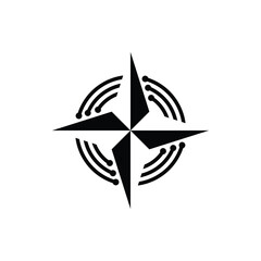 compass design logo with rotating electro tech terminal