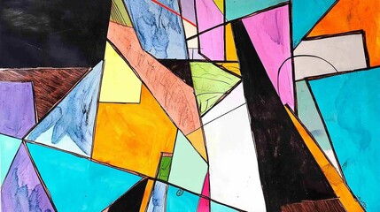 Colorful Geometric Pattern Seamless Vector Design for Wallpaper and Art Illustration